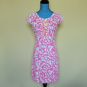 Jessica Howard Pink and White Sheath Midi Dress